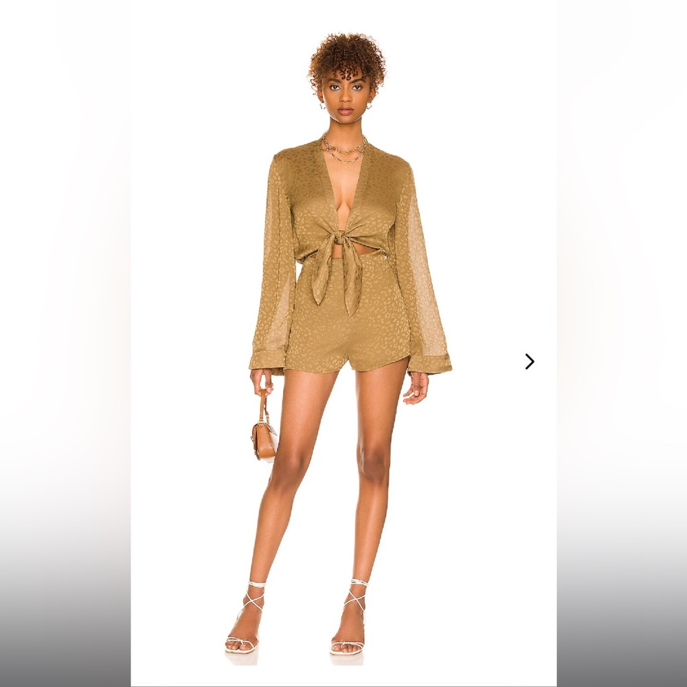 Lovers and Friends Jamey Romper in Gold